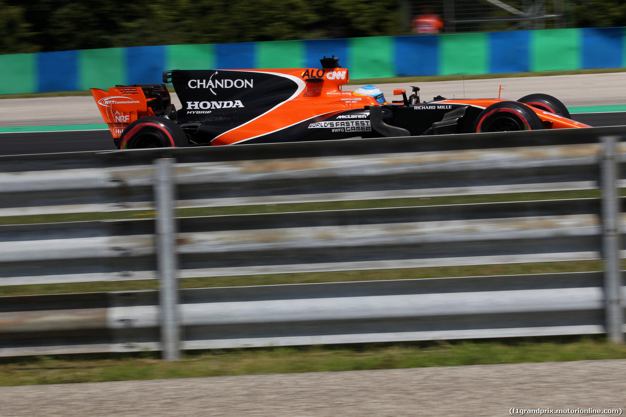 GP UNGHERIA, 28.07.2017 - Prove Libere 1, Fernando Alonso (ESP) McLaren MCL32