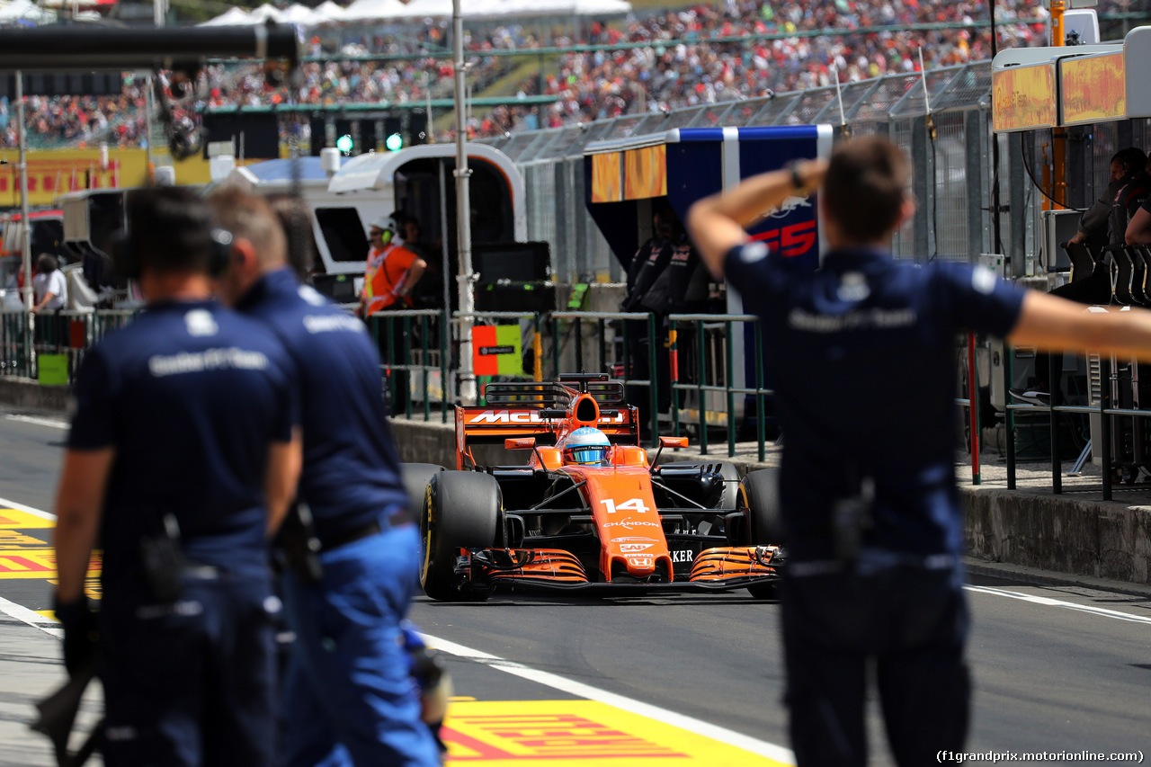 GP UNGHERIA, 28.07.2017 - Prove Libere 2, Fernando Alonso (ESP) McLaren MCL32