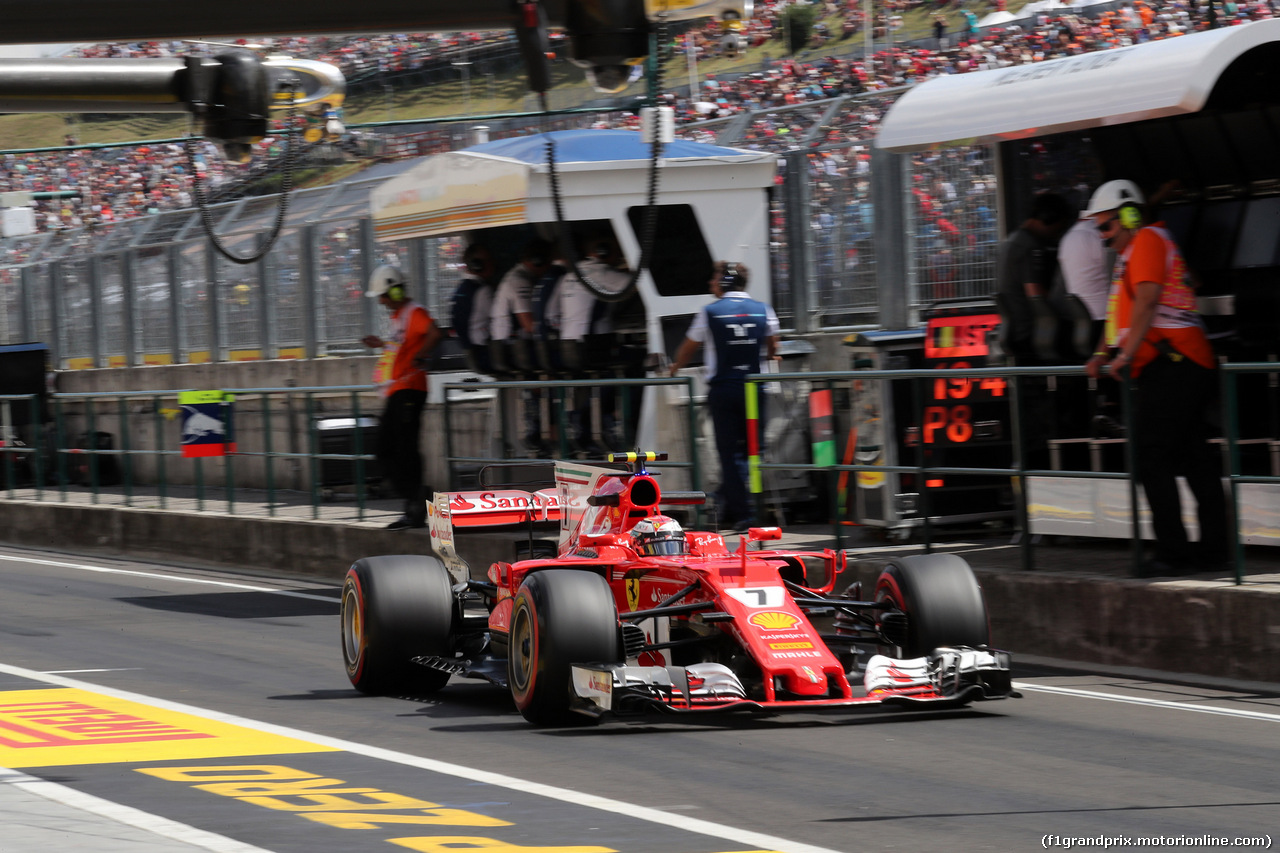 GP UNGHERIA, 28.07.2017 - Prove Libere 2, Kimi Raikkonen (FIN) Ferrari SF70H