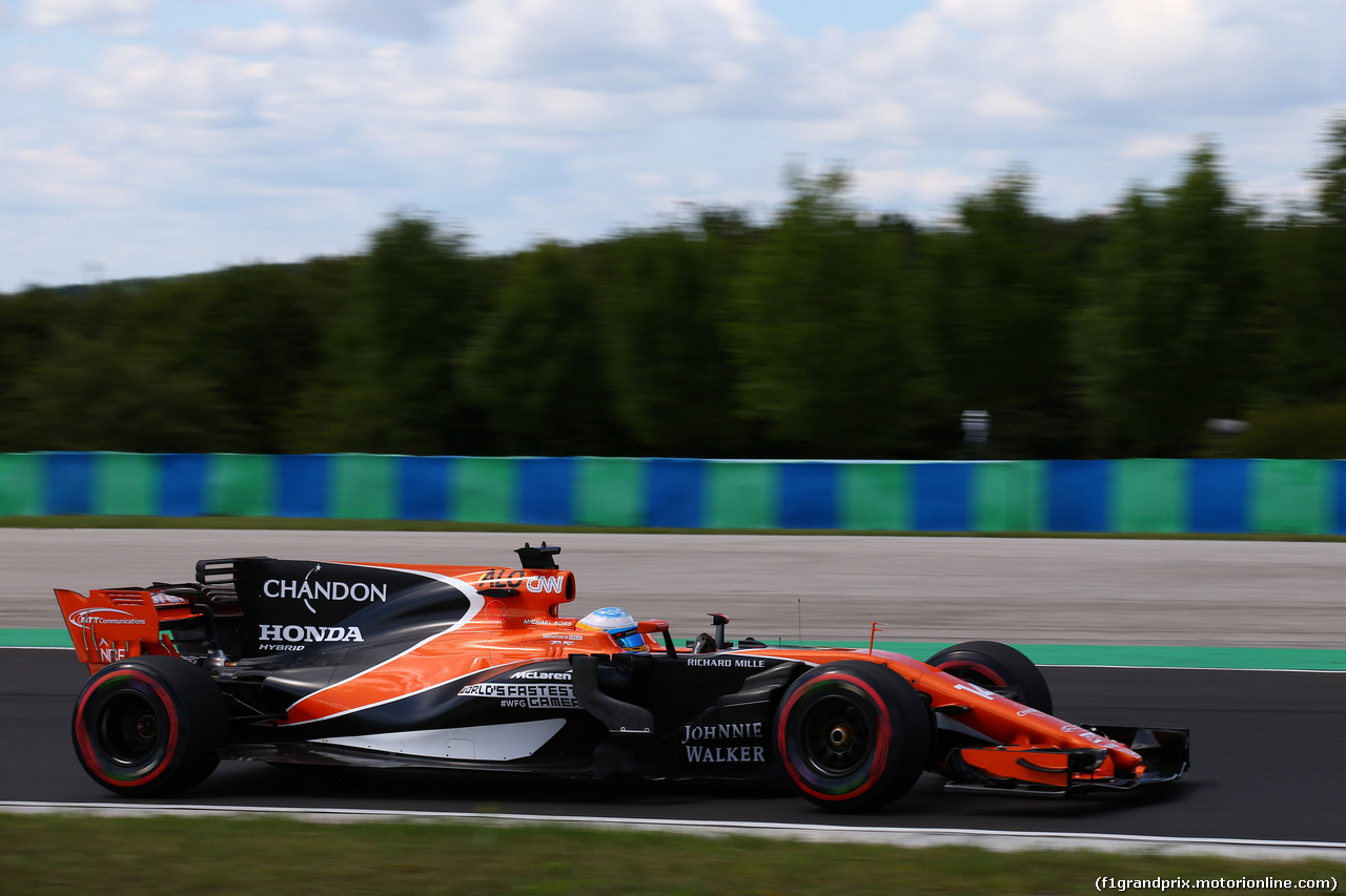 GP UNGHERIA, 28.07.2017 - Prove Libere 2, Fernando Alonso (ESP) McLaren MCL32