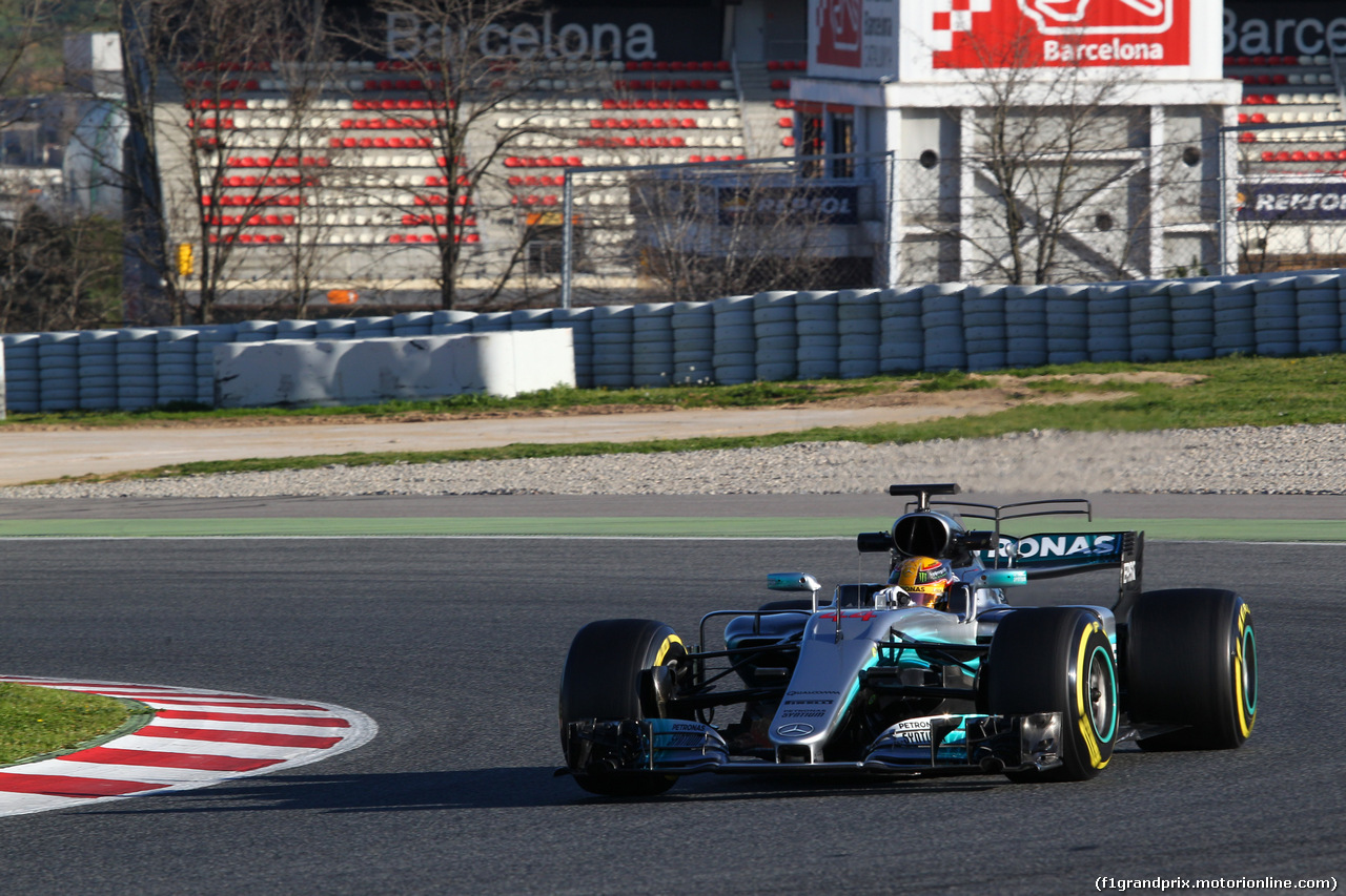 TEST F1 BARCELLONA 1 MARZO, 01.03.2017 - Lewis Hamilton (GBR) Mercedes AMG F1 W08