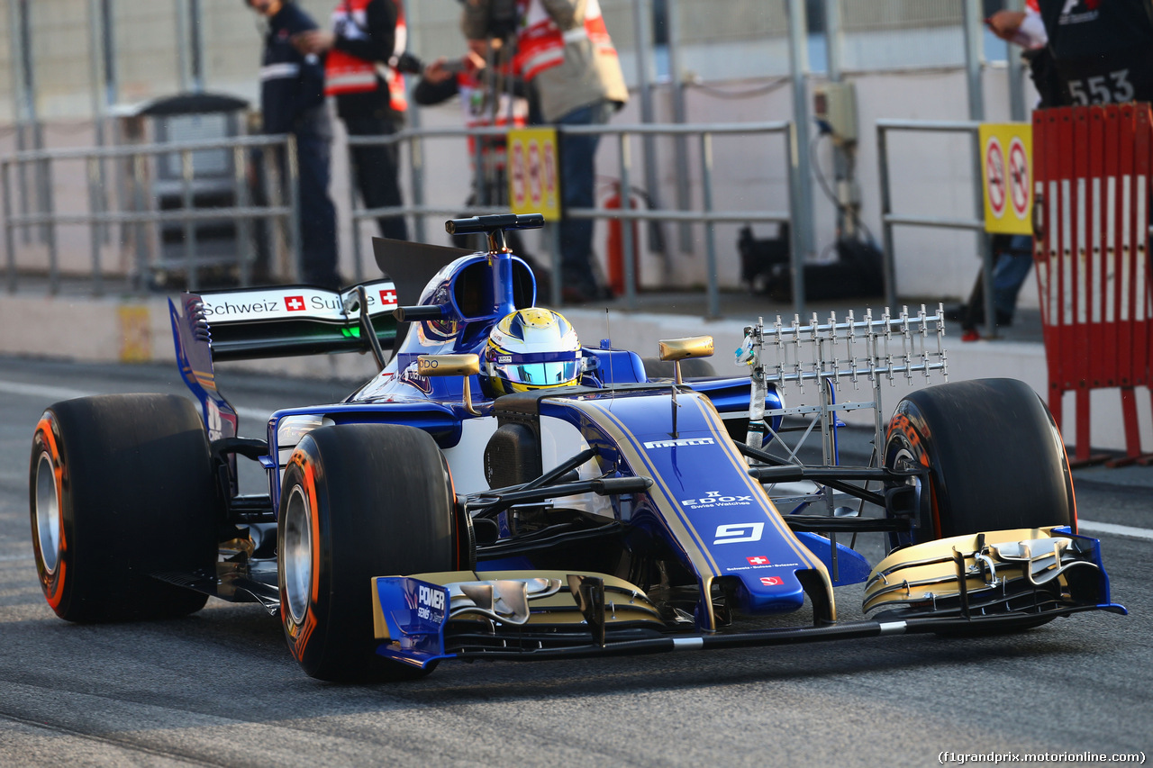 TEST F1 BARCELLONA 27 FEBBRAIO, Marcus Ericsson (SWE) Sauber C36 running sensor equipment.
27.02.2017.