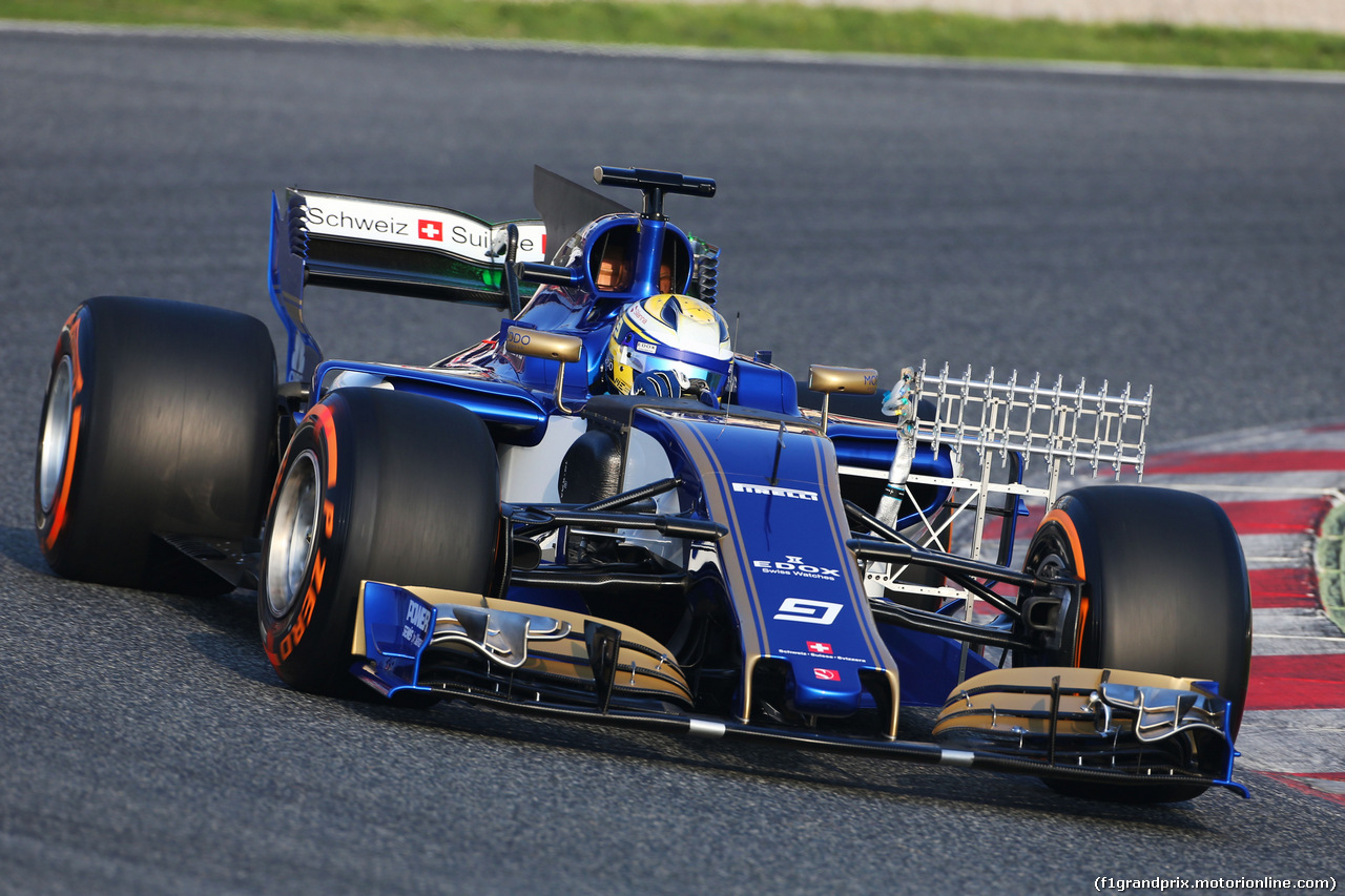 TEST F1 BARCELLONA 27 FEBBRAIO, Marcus Ericsson (SWE) Sauber C36 running sensor equipment.
27.02.2017.