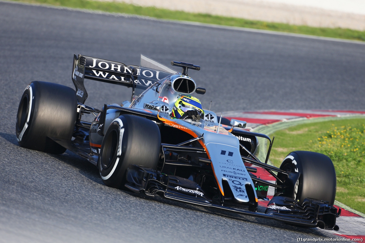 TEST F1 BARCELLONA 27 FEBBRAIO, Sergio Perez (MEX) Sahara Force India F1 VJM10.
27.02.2017.