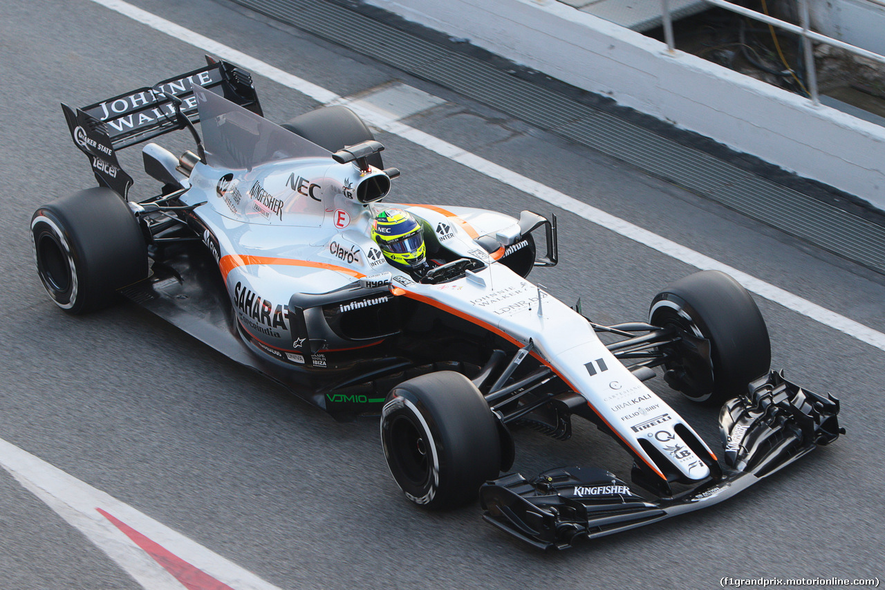 TEST F1 BARCELLONA 27 FEBBRAIO, Sergio Perez (MEX) Sahara Force India F1 VJM10.
27.02.2017.