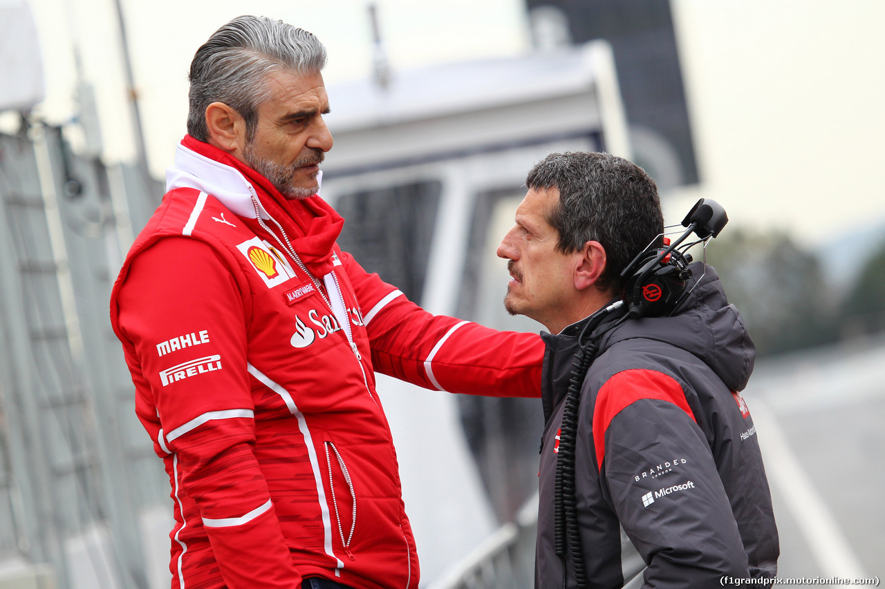 TEST F1 BARCELLONA 28 FEBBRAIO, 28.02.2017 - Maurizio Arrivabene (ITA) Ferrari Team Principal e Guenther Steiner (ITA) Haas F1 Team Prinicipal