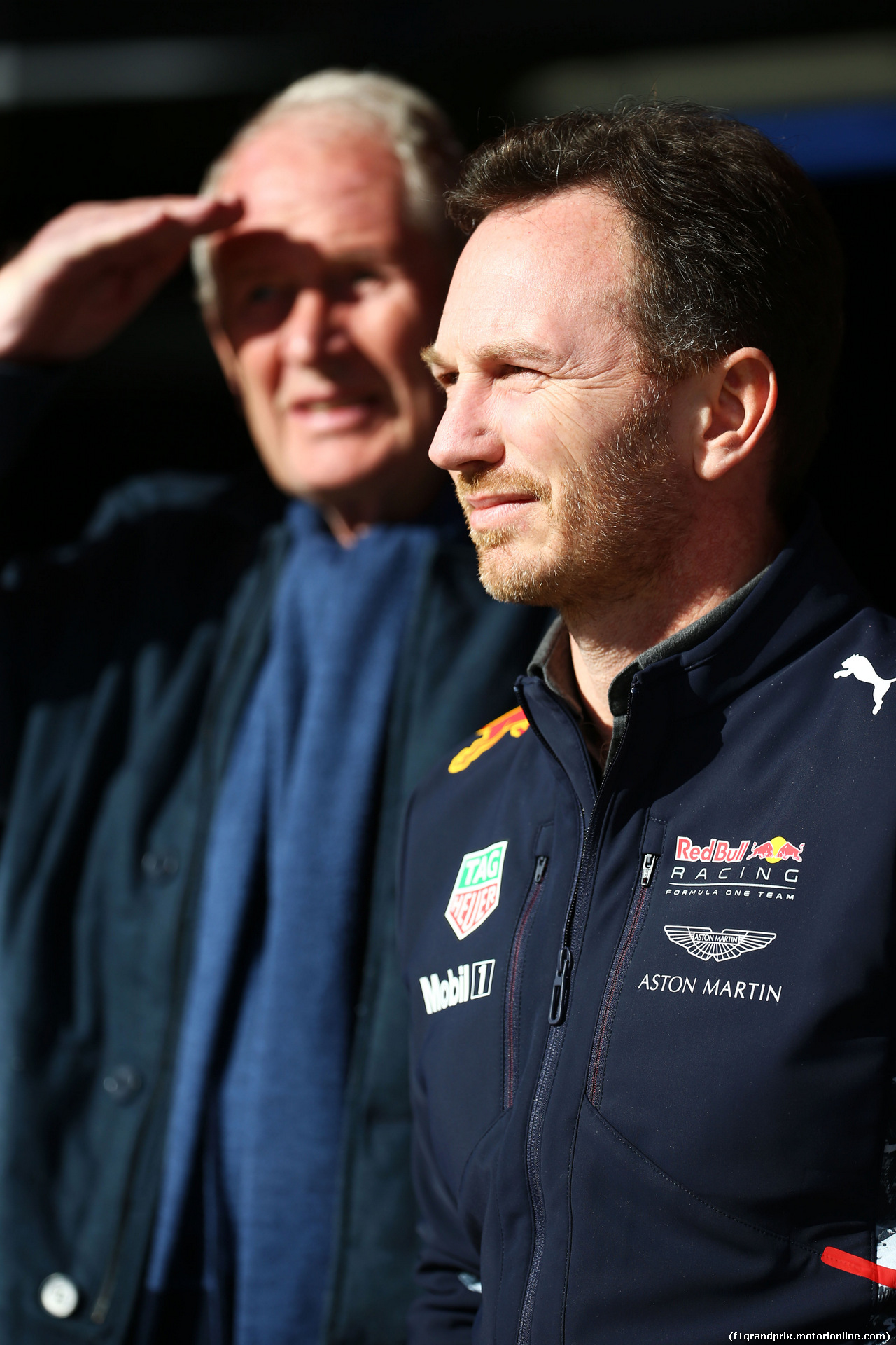 TEST F1 BARCELLONA 2 MARZO, Christian Horner (GBR) Red Bull Racing Team Principal with Dr Helmut Marko (AUT) Red Bull Motorsport Consultant.
02.03.2017.