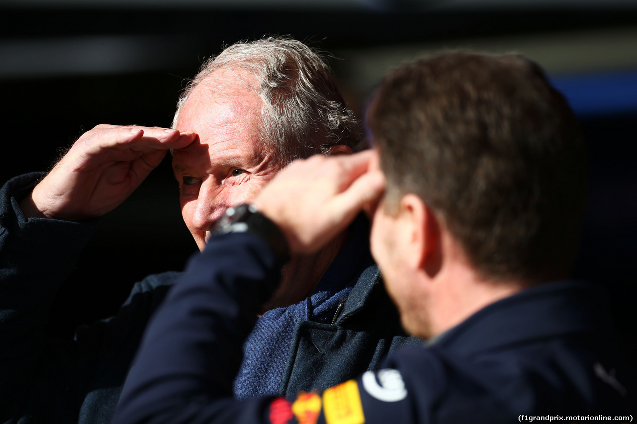 TEST F1 BARCELLONA 2 MARZO, Christian Horner (GBR) Red Bull Racing Team Principal with Dr Helmut Marko (AUT) Red Bull Motorsport Consultant.
02.03.2017.