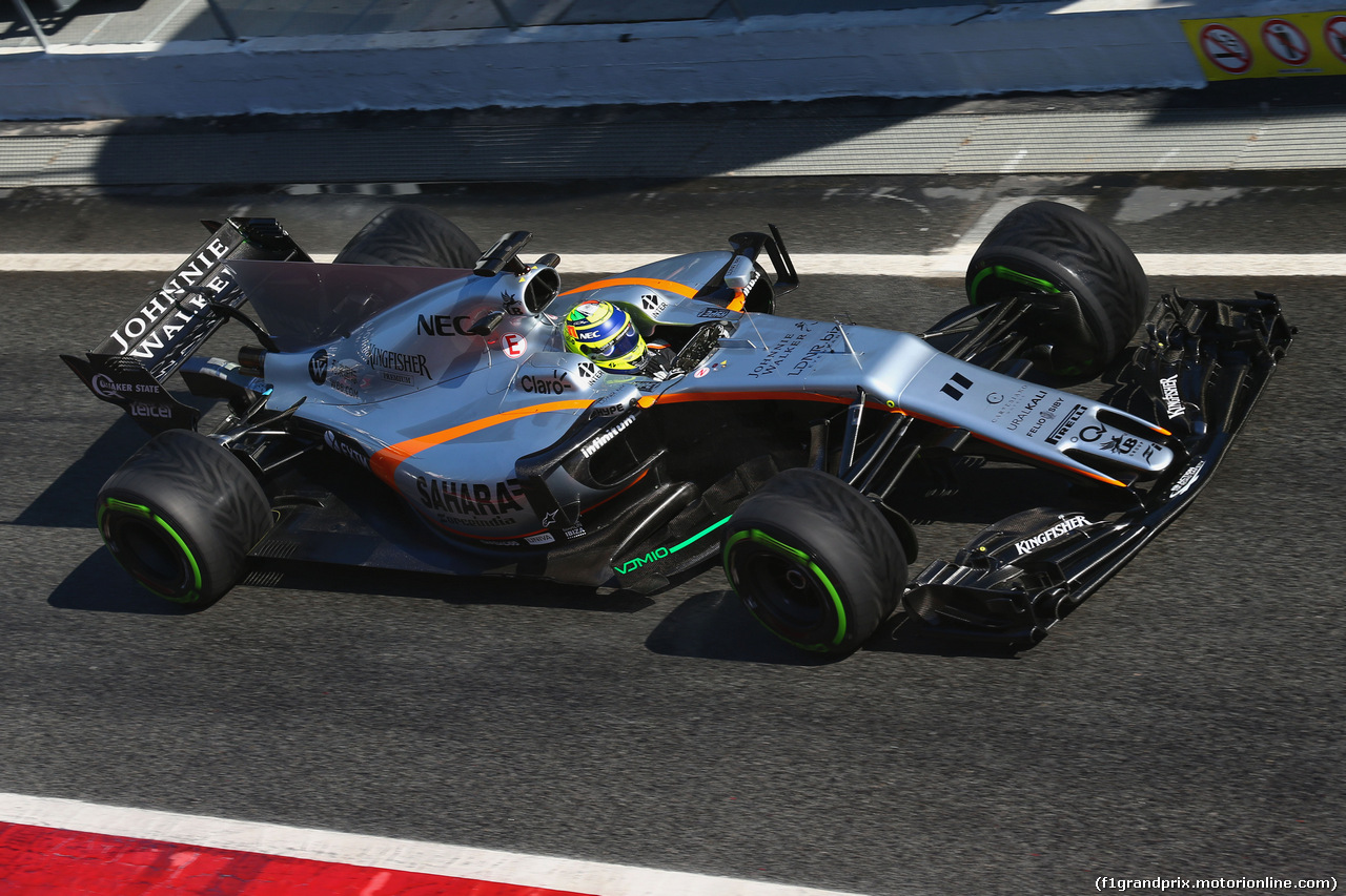 TEST F1 BARCELLONA 2 MARZO, Sergio Perez (MEX) Sahara Force India F1 VJM10.
02.03.2017.