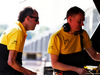 TEST F1 BUDAPEST 01 AGOSTO, Robert Kubica (POL) Renault Sport F1 Team Test Driver with Alan Permane (GBR) Renault Sport F1 Team Trackside Operations Director on the pit gantry.
01.08.2017.