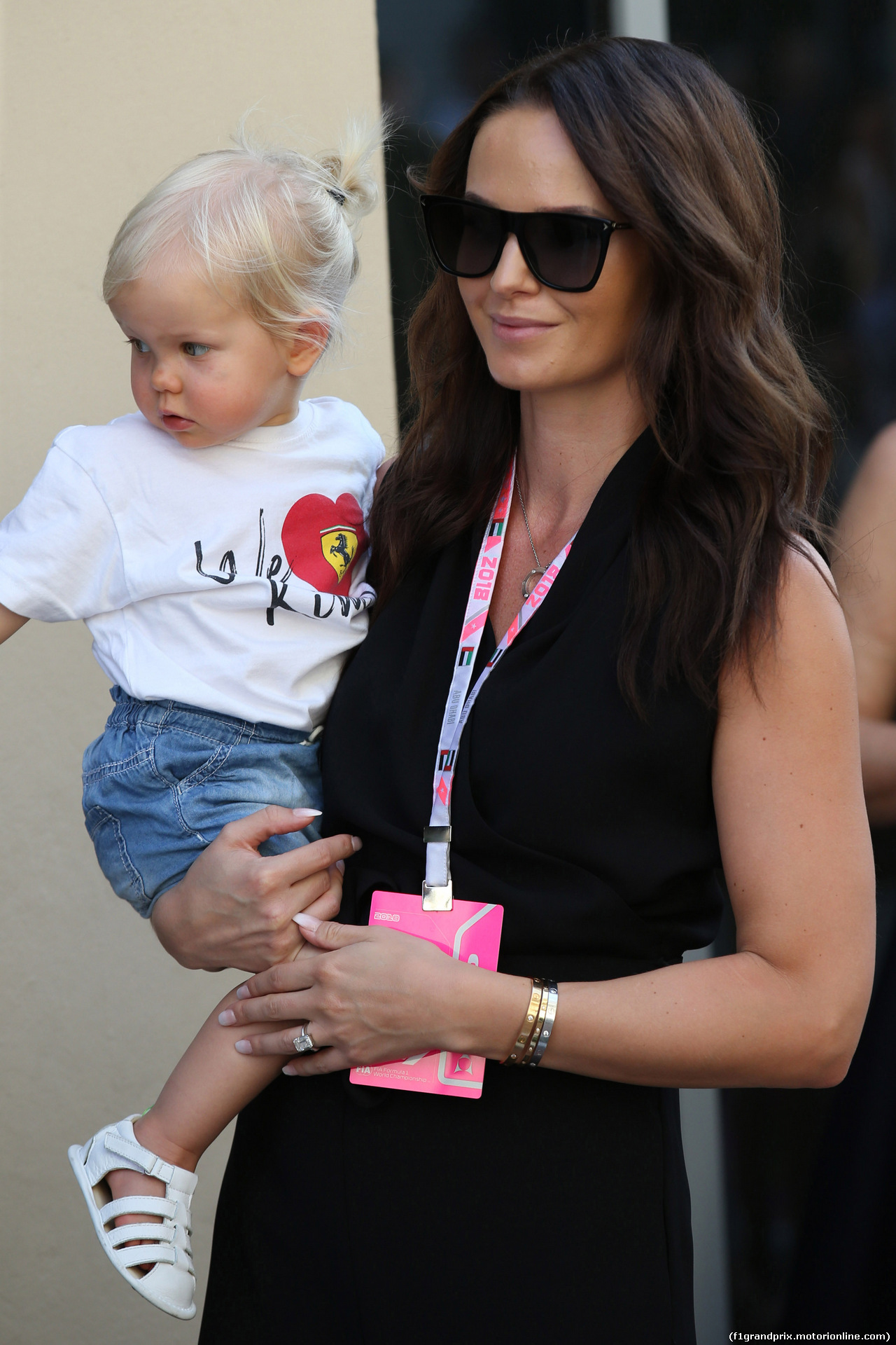 GP ABU DHABI, 24.11.2018 - Qualifiche, Minttu Raikkonen (FIN) with daughter Rianna.