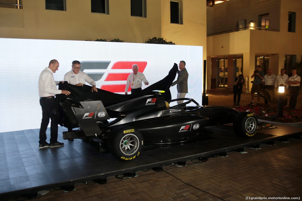 GP ABU DHABI, 22.11.2018 - 2019 Fia Formula 3 Car Launch