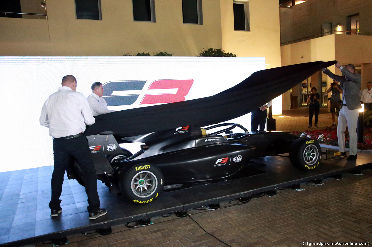 GP ABU DHABI, 22.11.2018 - 2019 Fia Formula 3 Car Launch