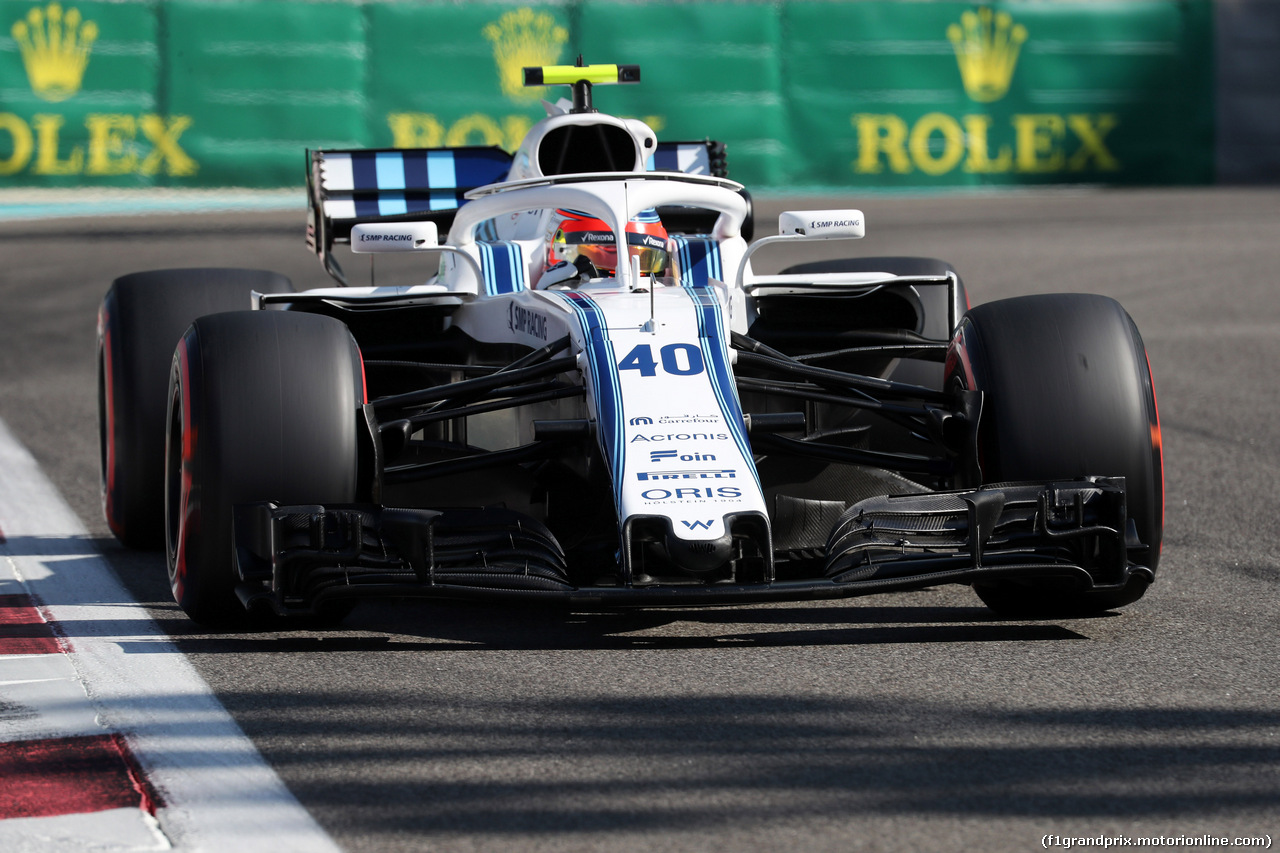GP ABU DHABI, 23.11.2018 - Prove Libere 1, Robert Kubica (POL) Williams FW41 Reserve e Development Driver