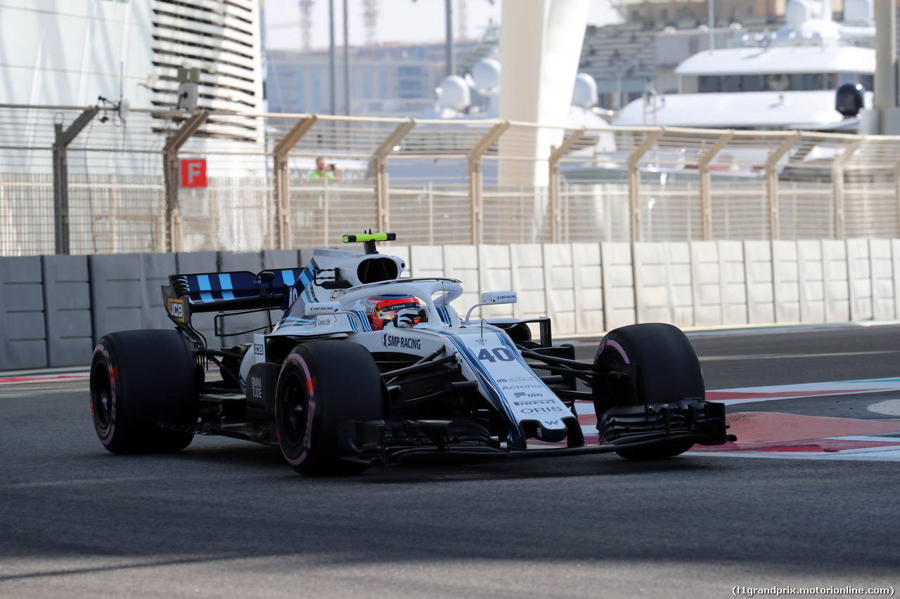 GP ABU DHABI, 23.11.2018 - Prove Libere 1, Robert Kubica (POL) Williams FW41 Reserve e Development Driver