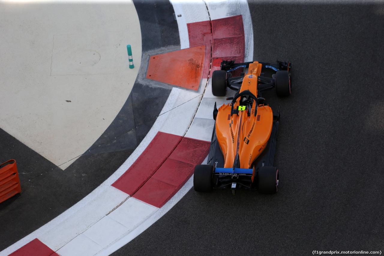 GP ABU DHABI, 23.11.2018 - Prove Libere 1, Stoffel Vandoorne (BEL) McLaren MCL33