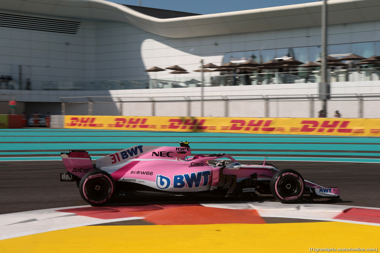 GP ABU DHABI, 23.11.2018 - Prove Libere 1, Esteban Ocon (FRA) Racing Point Force India F1 VJM11