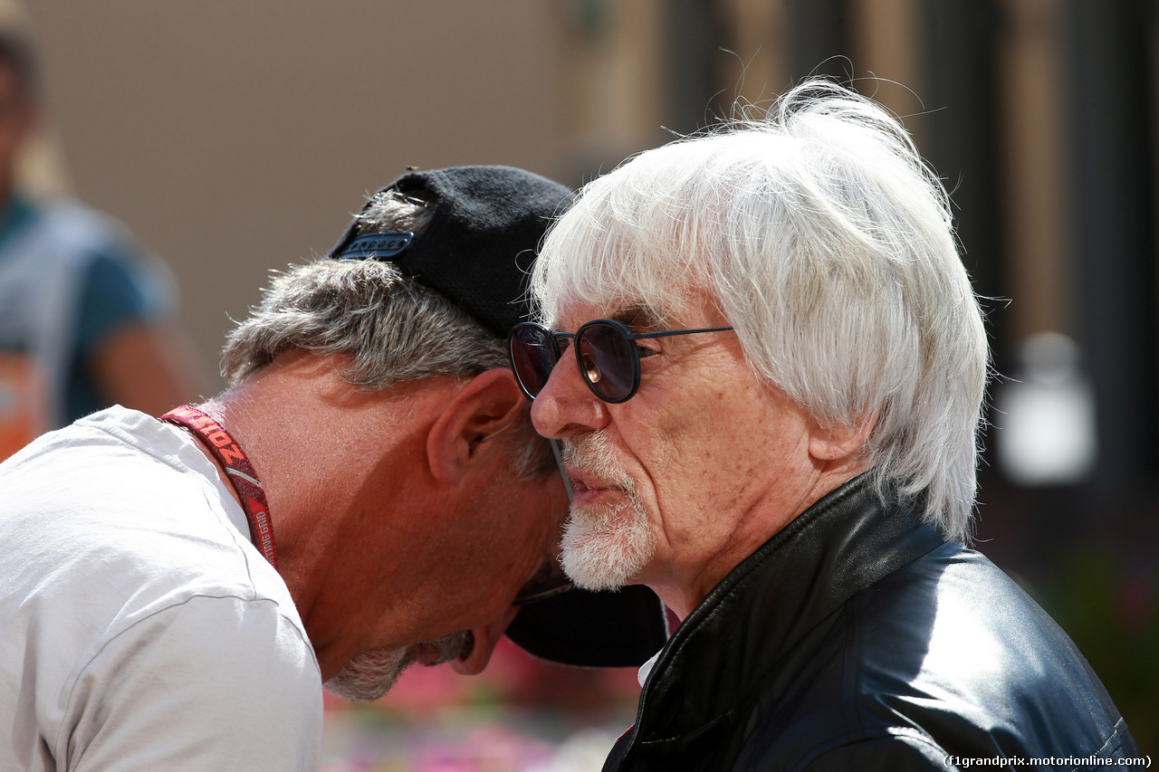 GP ABU DHABI, 23.11.2018 - Prove Libere 1, Eddie Jordan (GBR) e Bernie Ecclestone (GBR)
