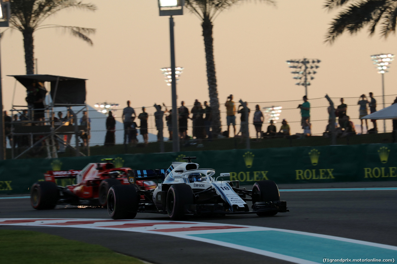 GP ABU DHABI, 23.11.2018 - Prove Libere 2, Lance Stroll (CDN) Williams FW41 e Kimi Raikkonen (FIN) Ferrari SF71H