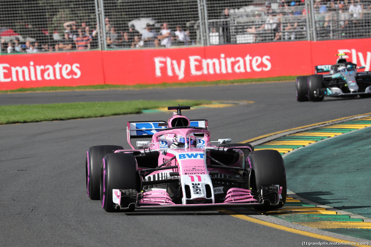 GP AUSTRALIA, 25.03.2018 - Gara, Sergio Perez (MEX) Sahara Force India F1 VJM011