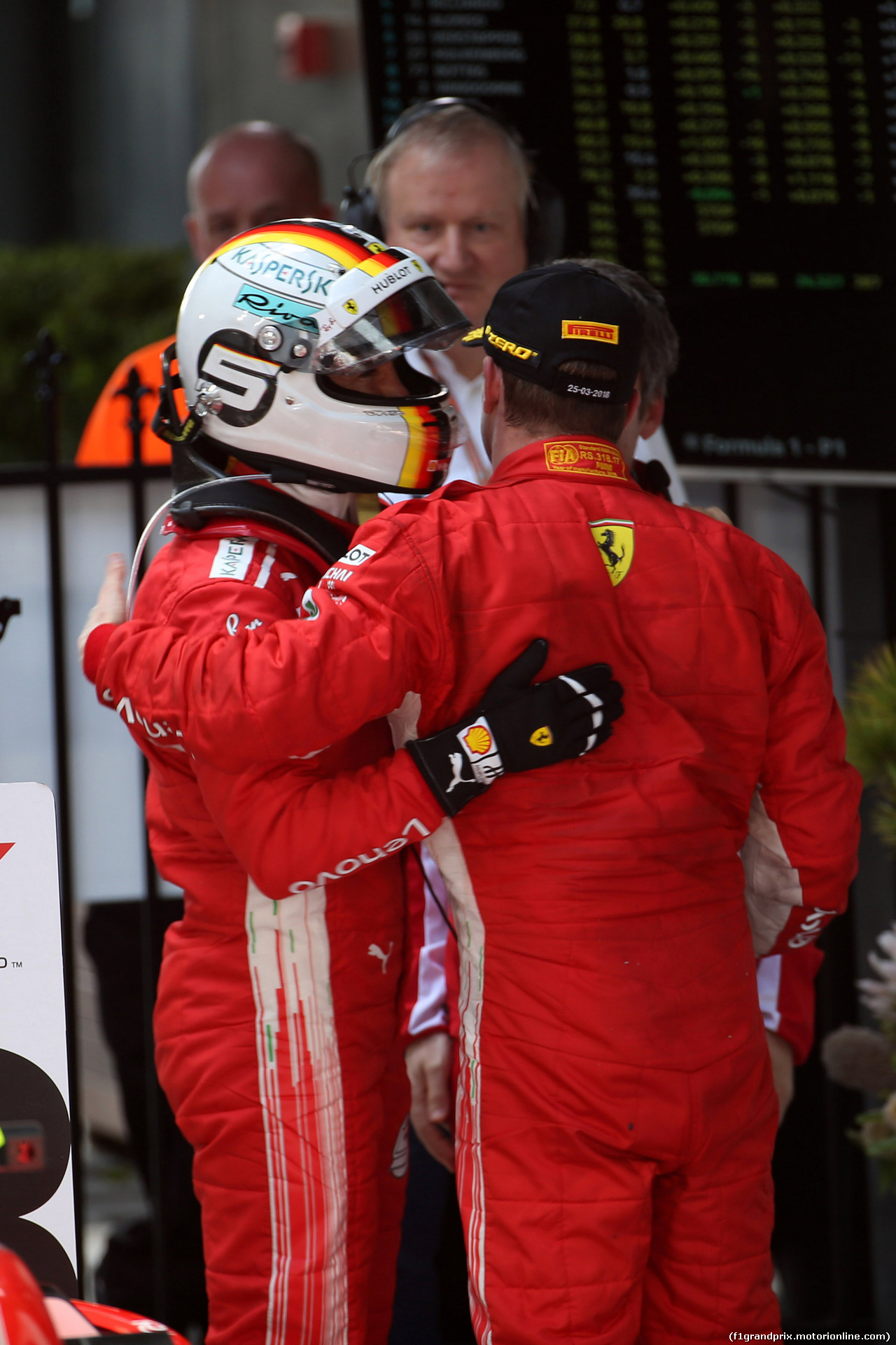 GP AUSTRALIA, 25.03.2018 - Gara, Sebastian Vettel (GER) Ferrari SF71H  vincitore e 3rd place Kimi Raikkonen (FIN) Ferrari SF71H