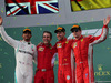 GP AUSTRALIA, 25.03.2018 - Gara, 2nd place Lewis Hamilton (GBR) Mercedes AMG F1 W09, Iñaki Rueda (ESP) Ferrari Strategy, Sebastian Vettel (GER) Ferrari SF71H vincitore e 3rd place Kimi Raikkonen (FIN) Ferrari SF71H