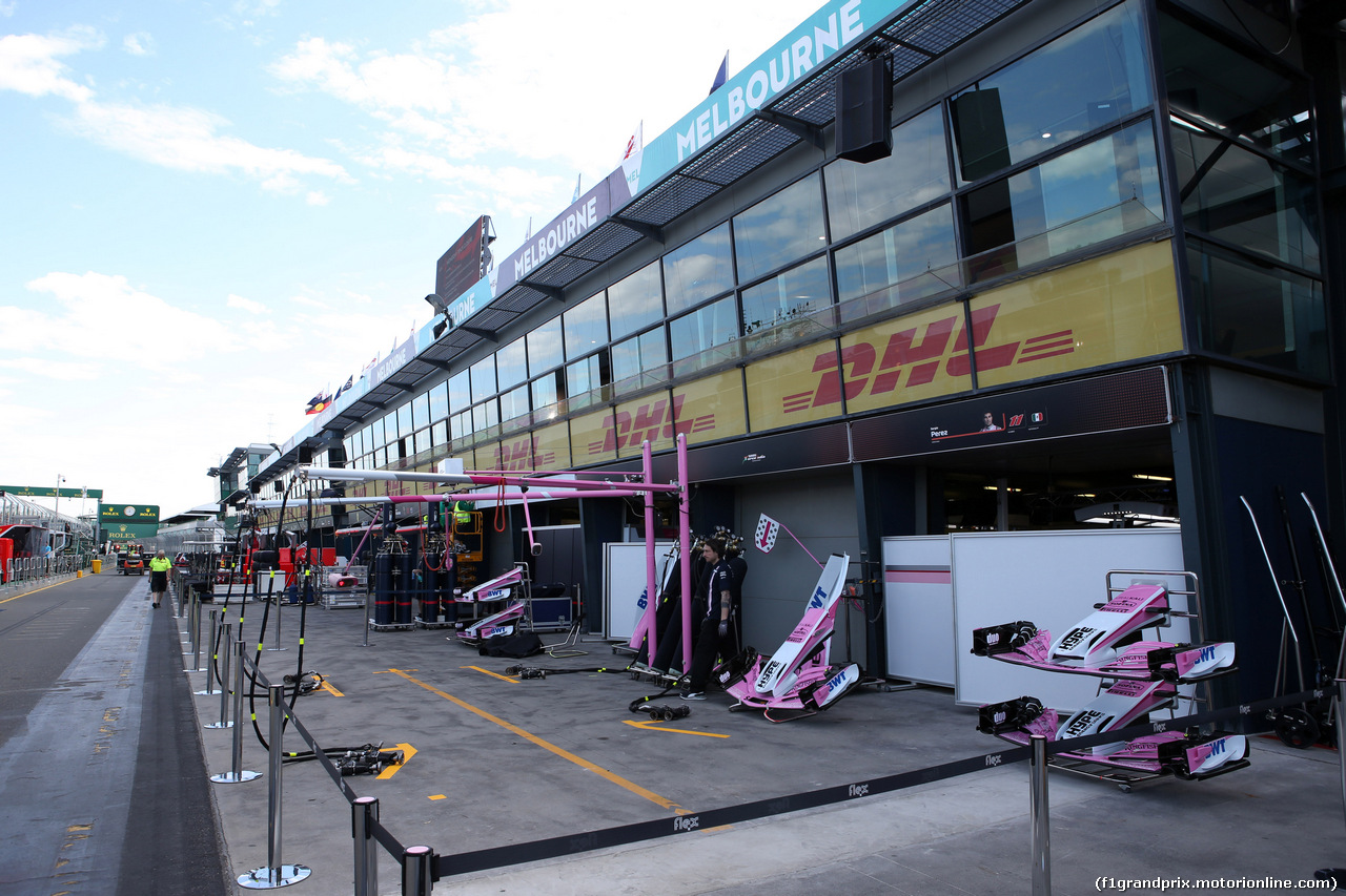 GP AUSTRALIA, 21.03.2018 - Force India garage
