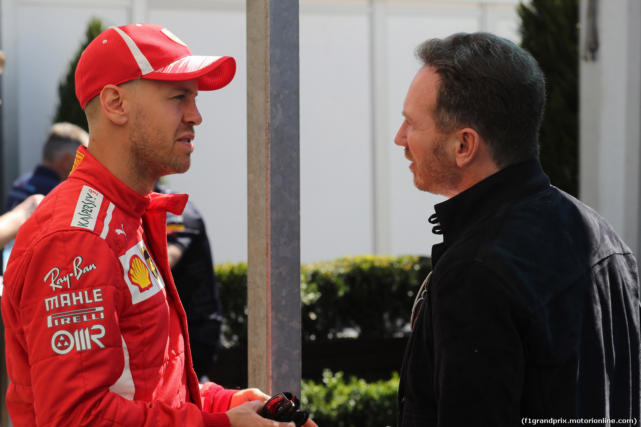 GP AUSTRALIA, 22.03.2018 - Sebastian Vettel (GER) Ferrari SF71H e Christian Horner (GBR), Red Bull Racing, Sporting Director