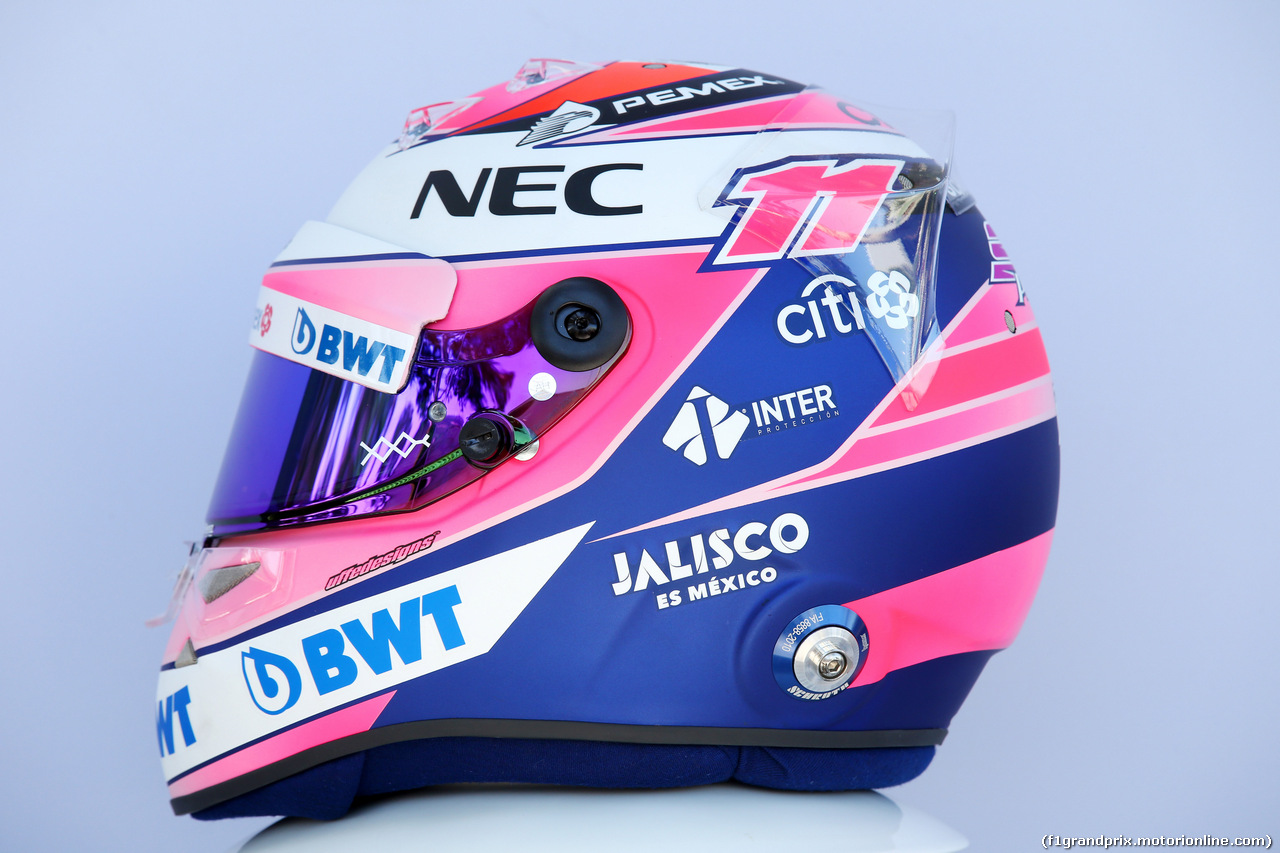 GP AUSTRALIA, 23.03.2018 - The helmet of Sergio Perez (MEX) Sahara Force India F1 VJM011