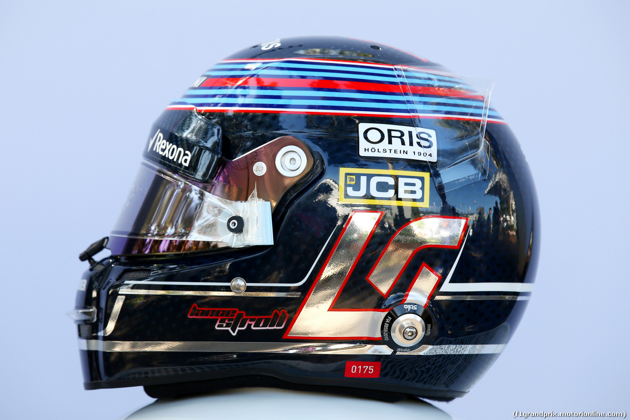 GP AUSTRALIA, 23.03.2018 - The helmet of Lance Stroll (CDN) Williams FW41