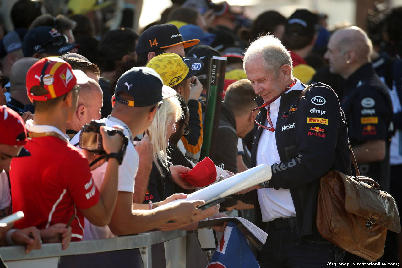 GP AUSTRALIA, 23.03.2018 - Prove Libere 1, Helmut Marko (AUT), Red Bull Racing, Red Bull Advisor
