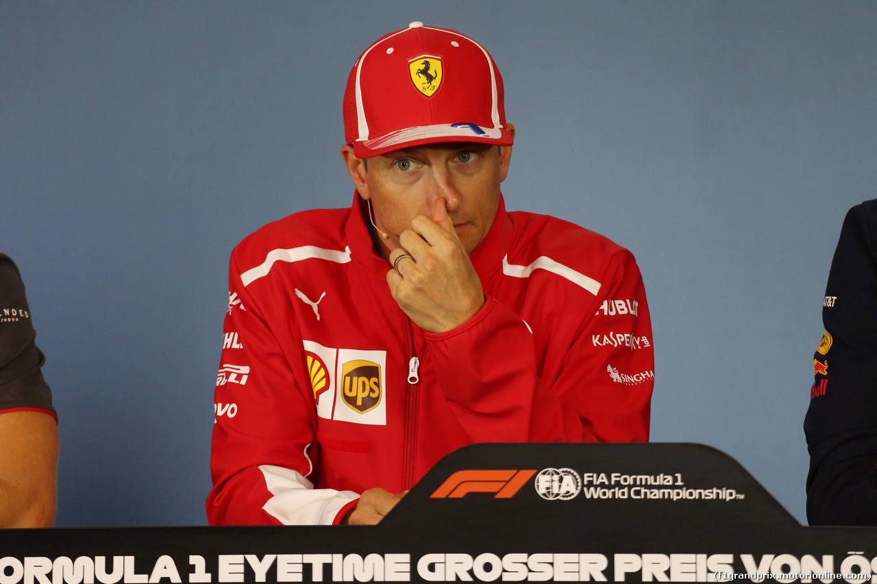 GP AUSTRIA, 28.06.2018- Giovedi' Official Fia press conference, Kimi Raikkonen (FIN) Ferrari SF71H