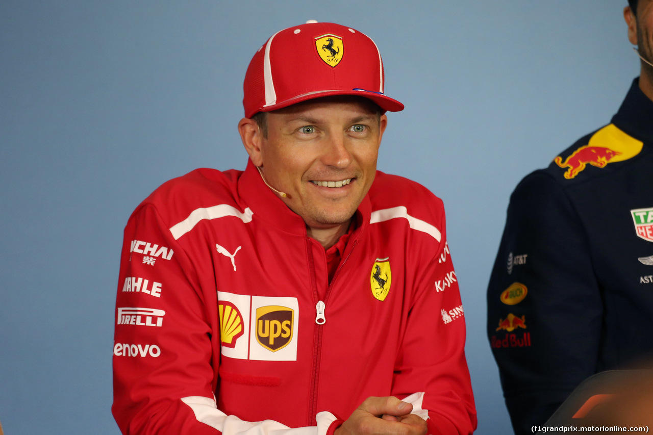 GP AUSTRIA, 28.06.2018- Giovedi' Official Fia press conference, Kimi Raikkonen (FIN) Ferrari SF71H