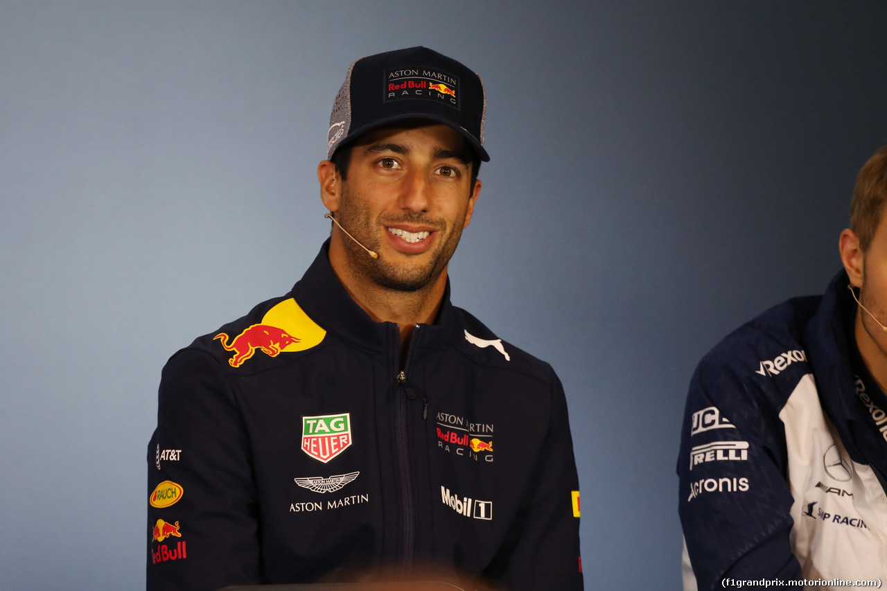 GP AUSTRIA, 28.06.2018- Giovedi' Official Fia press conference, Daniel Ricciardo (AUS) Red Bull Racing RB14