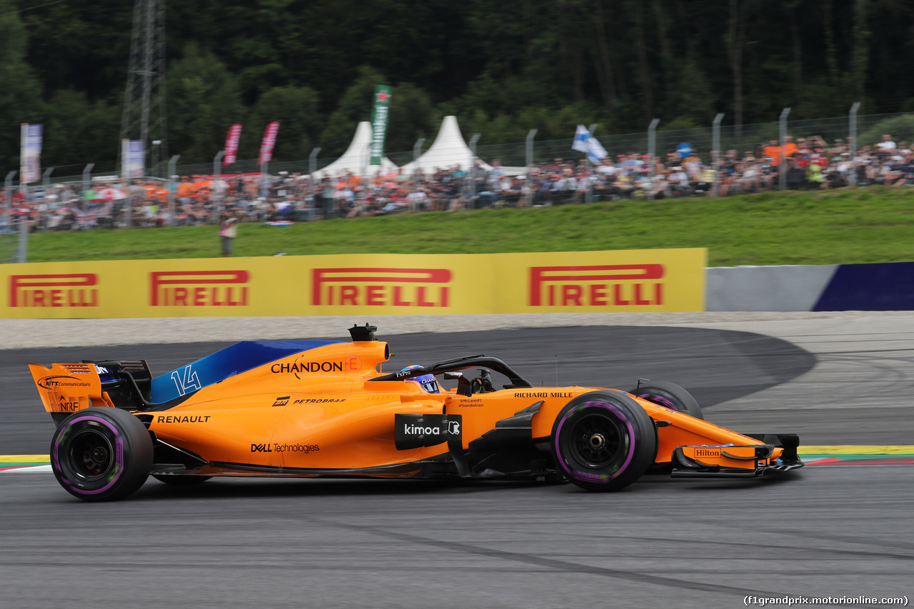 GP AUSTRIA, 30.06.2018- Prove Libere 3, Fernando Alonso (ESP) McLaren Renault MCL33