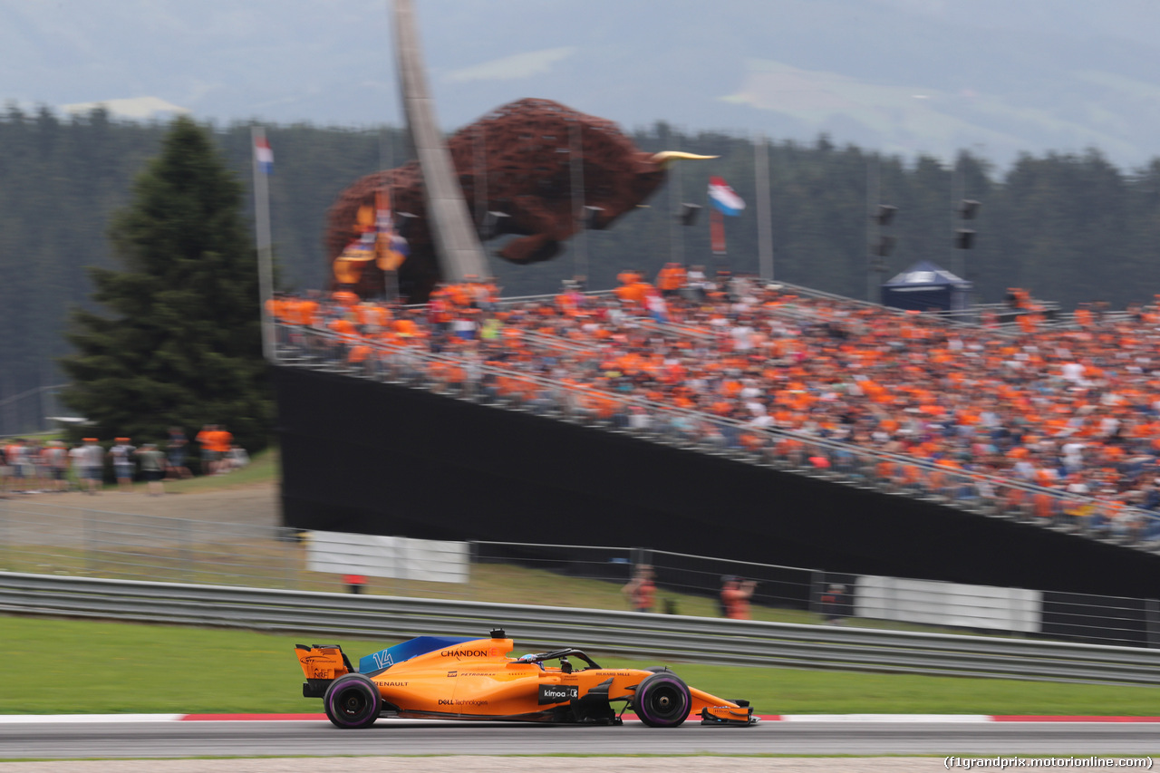 GP AUSTRIA, 30.06.2018- Prove Libere 3, Fernando Alonso (ESP) McLaren Renault MCL33