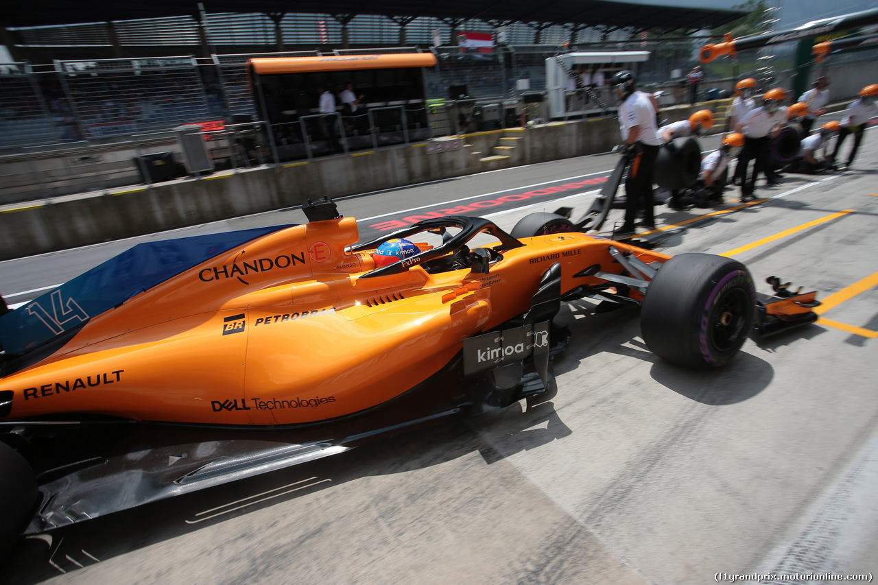 GP AUSTRIA, 30.06.2018- Prove Libere 3, Fernando Alonso (ESP) McLaren Renault MCL33