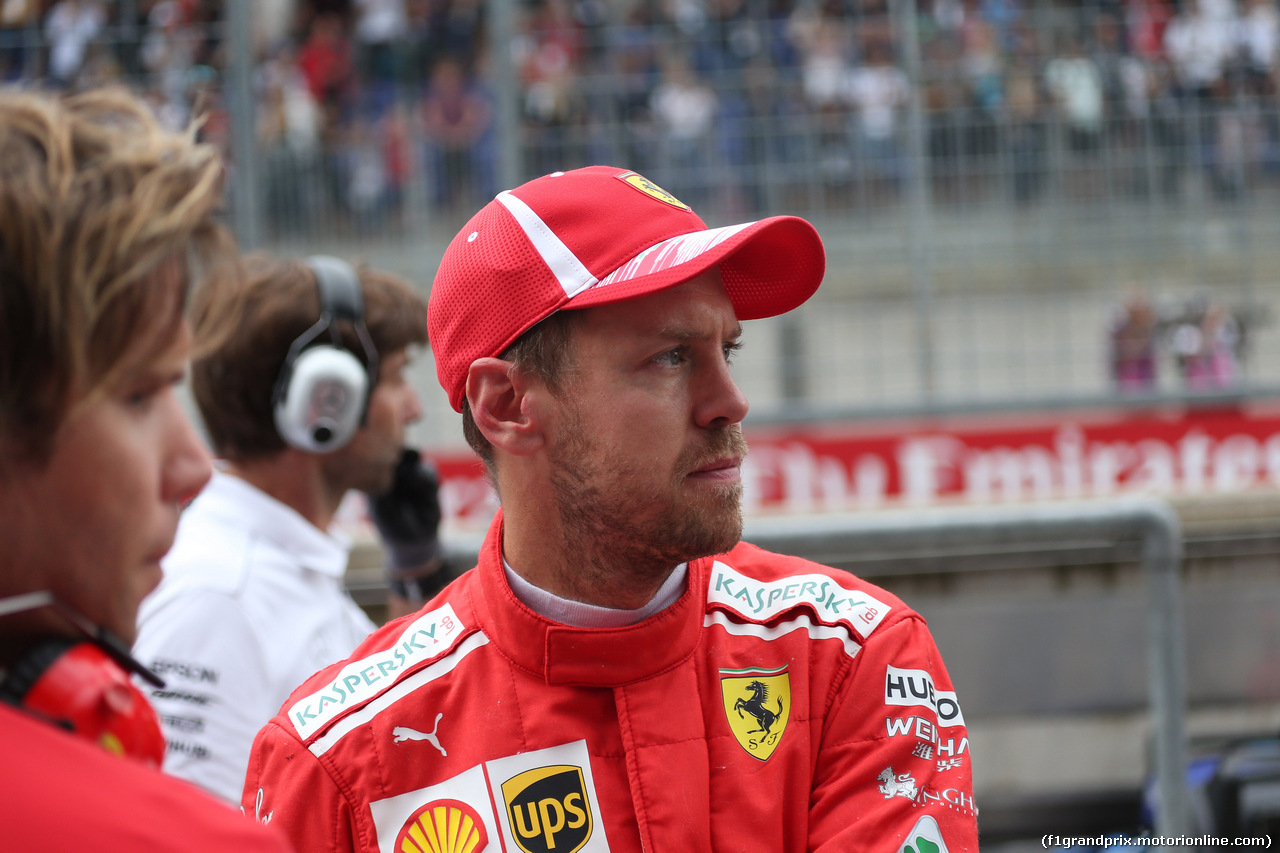 GP AUSTRIA, 30.06.2018- Qualifiche, Festeggiamenti in parc fermee, Sebastian Vettel (GER) Ferrari SF71H