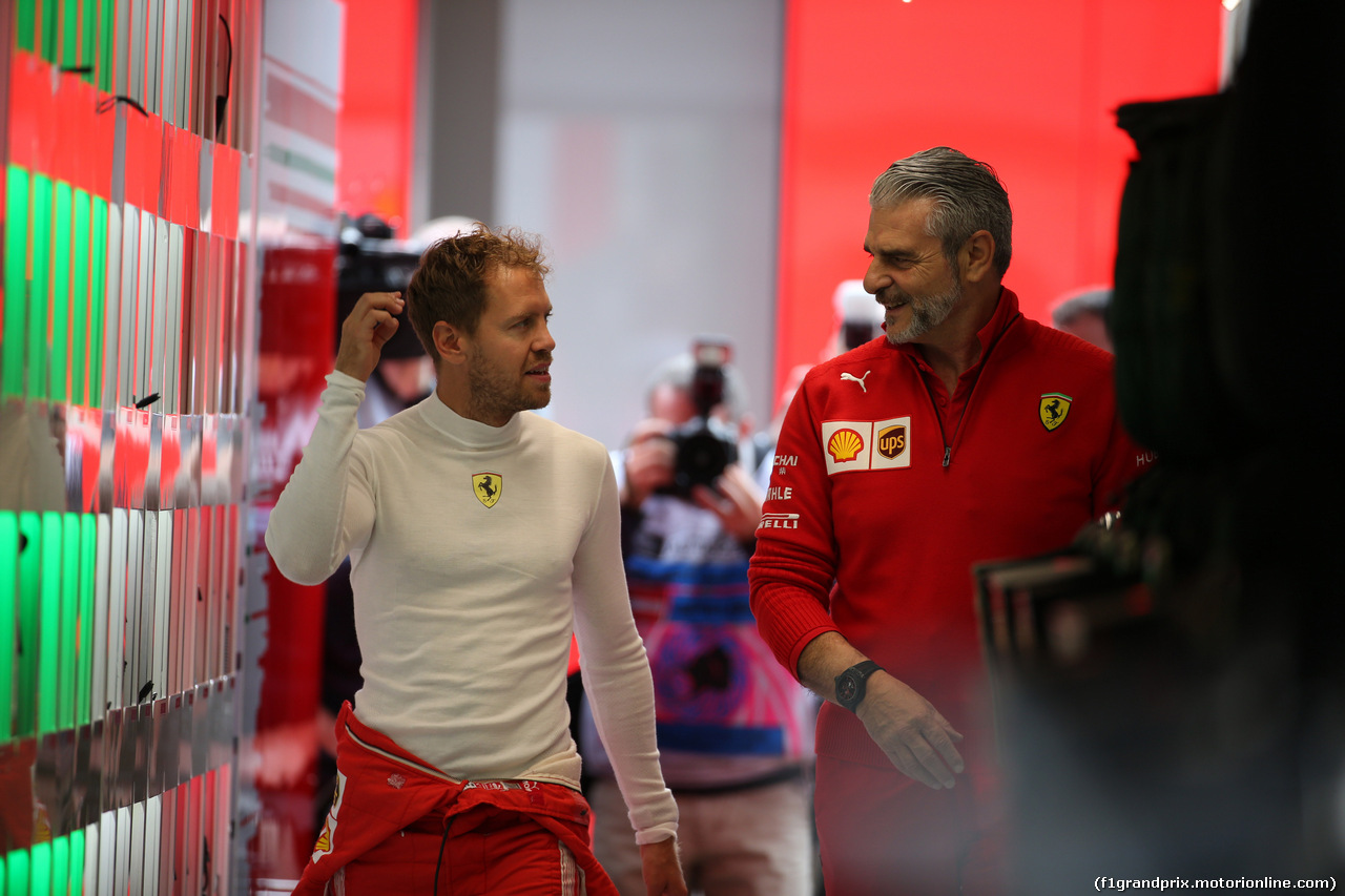 GP AUSTRIA, 29.06.2018- Prove Libere 1, Sebastian Vettel (GER) Ferrari SF71H e Maurizio Arrivabene (ITA) Ferrari Team Principal