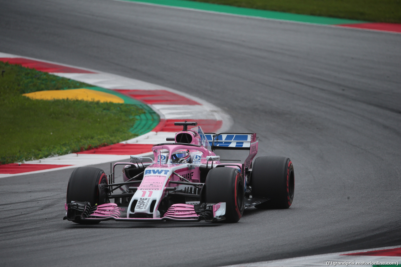 GP AUSTRIA, 29.06.2018- Prove Libere 1, Sergio Perez (MEX) Sahara Force India F1 VJM11