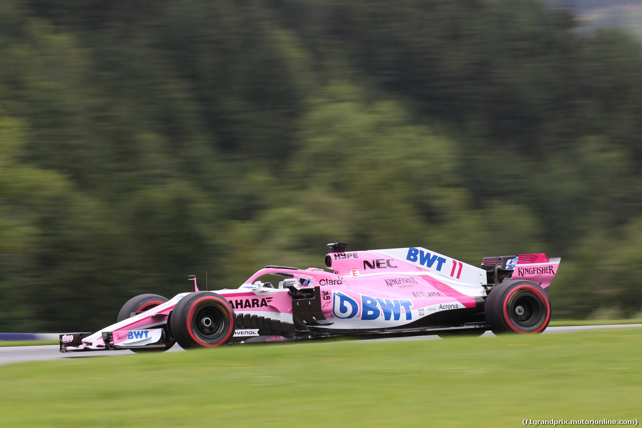 GP AUSTRIA, 29.06.2018- Prove Libere 1, Sergio Perez (MEX) Sahara Force India F1 VJM11