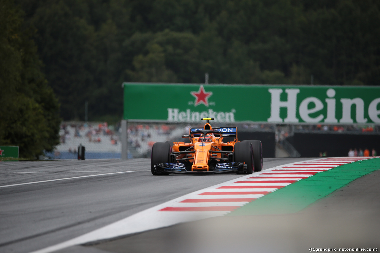 GP AUSTRIA, 29.06.2018- Prove Libere 1, Stoffel Vandoorne (BEL) McLaren MCL33