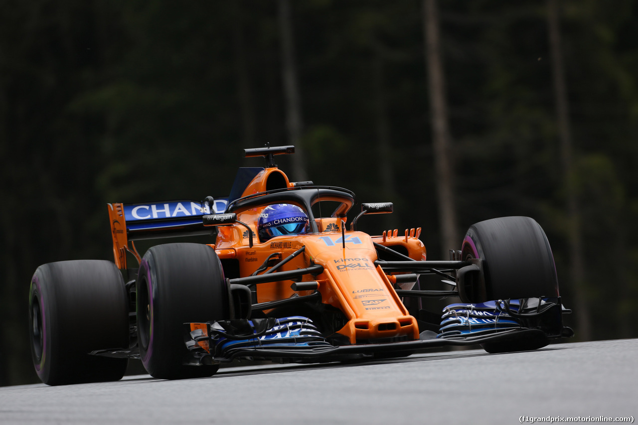 GP AUSTRIA, 29.06.2018- Prove Libere 2, Fernando Alonso (ESP) McLaren Renault MCL33