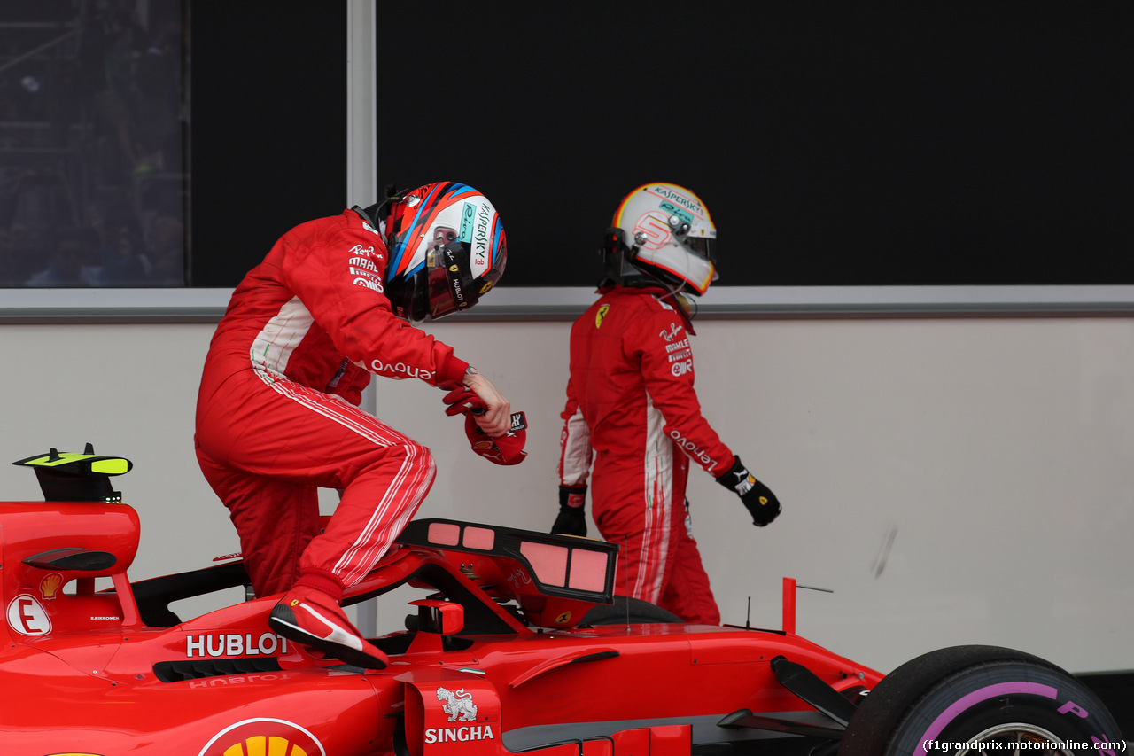 GP AZERBAIJAN, 29.04.2018 - Gara, 2nd place Kimi Raikkonen (FIN) Ferrari SF71H e Sebastian Vettel (GER) Ferrari SF71H