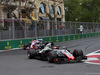 GP AZERBAIJAN, 29.04.2018 - Gara, Romain Grosjean (FRA) Haas F1 Team VF-18 davanti a Sergio Perez (MEX) Sahara Force India F1 VJM011