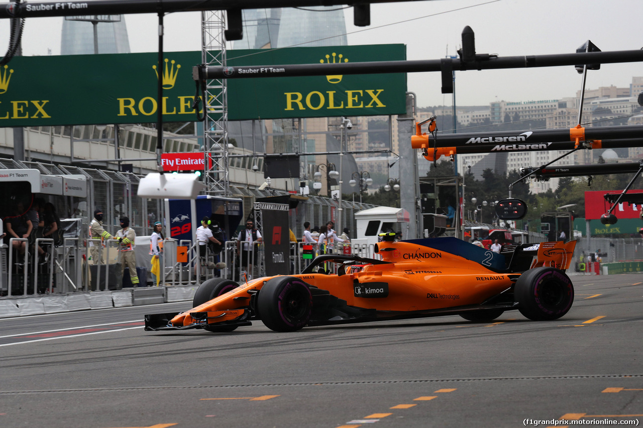 GP AZERBAIJAN, 28.04.2018 - Prove Libere 3, Stoffel Vandoorne (BEL) McLaren MCL33