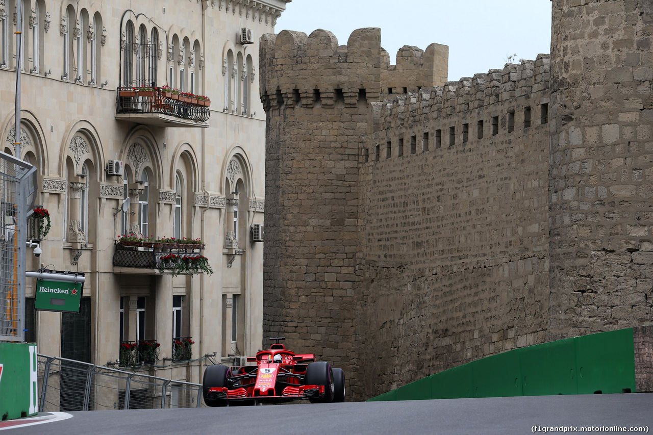 GP AZERBAIJAN, 28.04.2018 - Prove Libere 3, Sebastian Vettel (GER) Ferrari SF71H