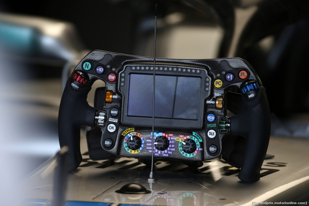GP AZERBAIJAN, 28.04.2018 - Prove Libere 3, The steering wheel of Valtteri Bottas (FIN) Mercedes AMG F1 W09
