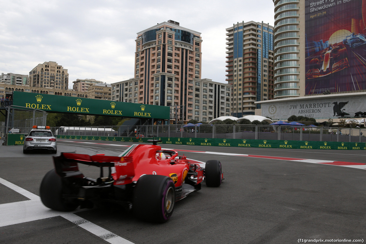 GP AZERBAIJAN, 28.04.2018 - Prove Libere 3, Sebastian Vettel (GER) Ferrari SF71H