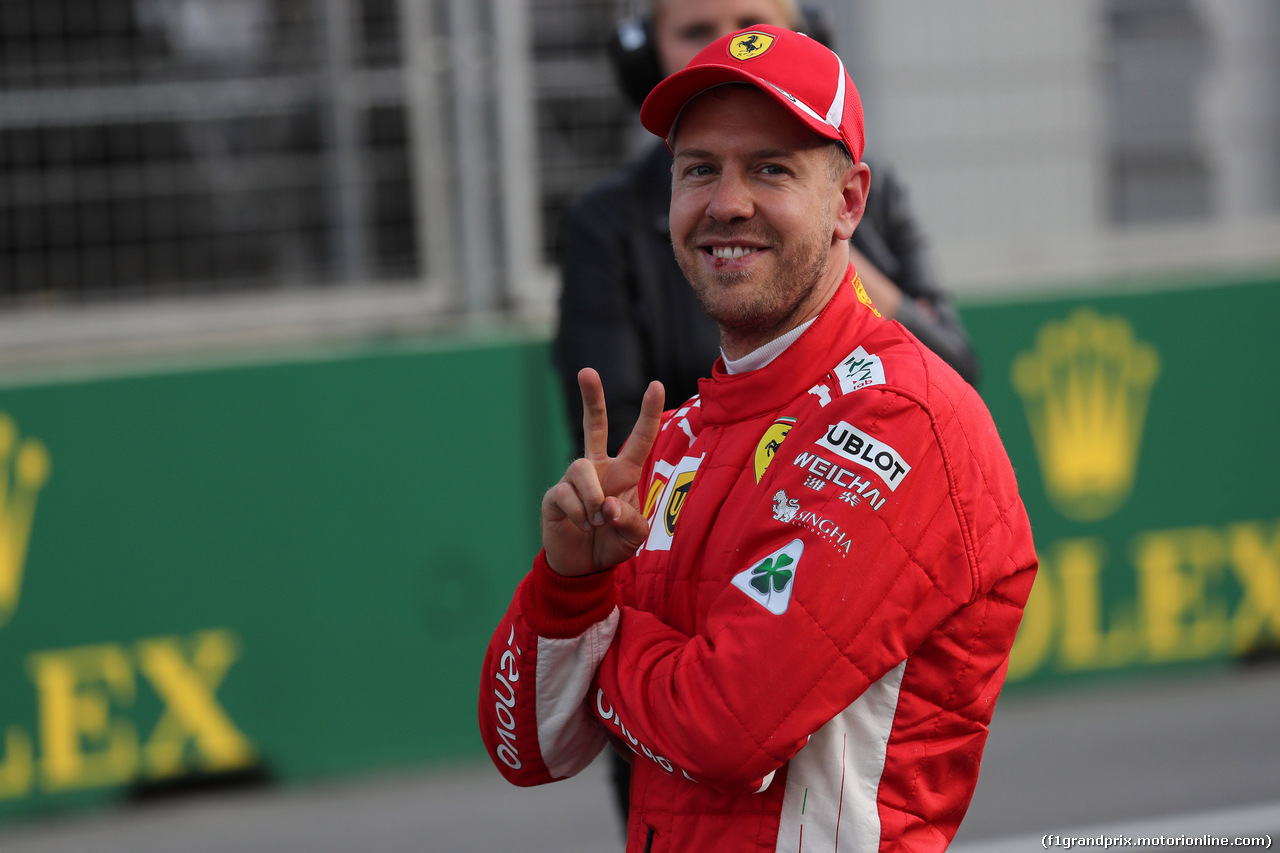 GP AZERBAIJAN, 28.04.2018 - Qualifiche, Sebastian Vettel (GER) Ferrari SF71H pole position